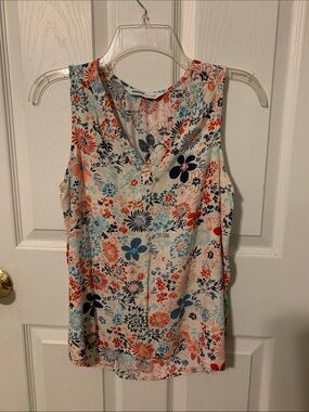Sonoma Multicolor Floral V-Neck Sleeveless Top  -  size S